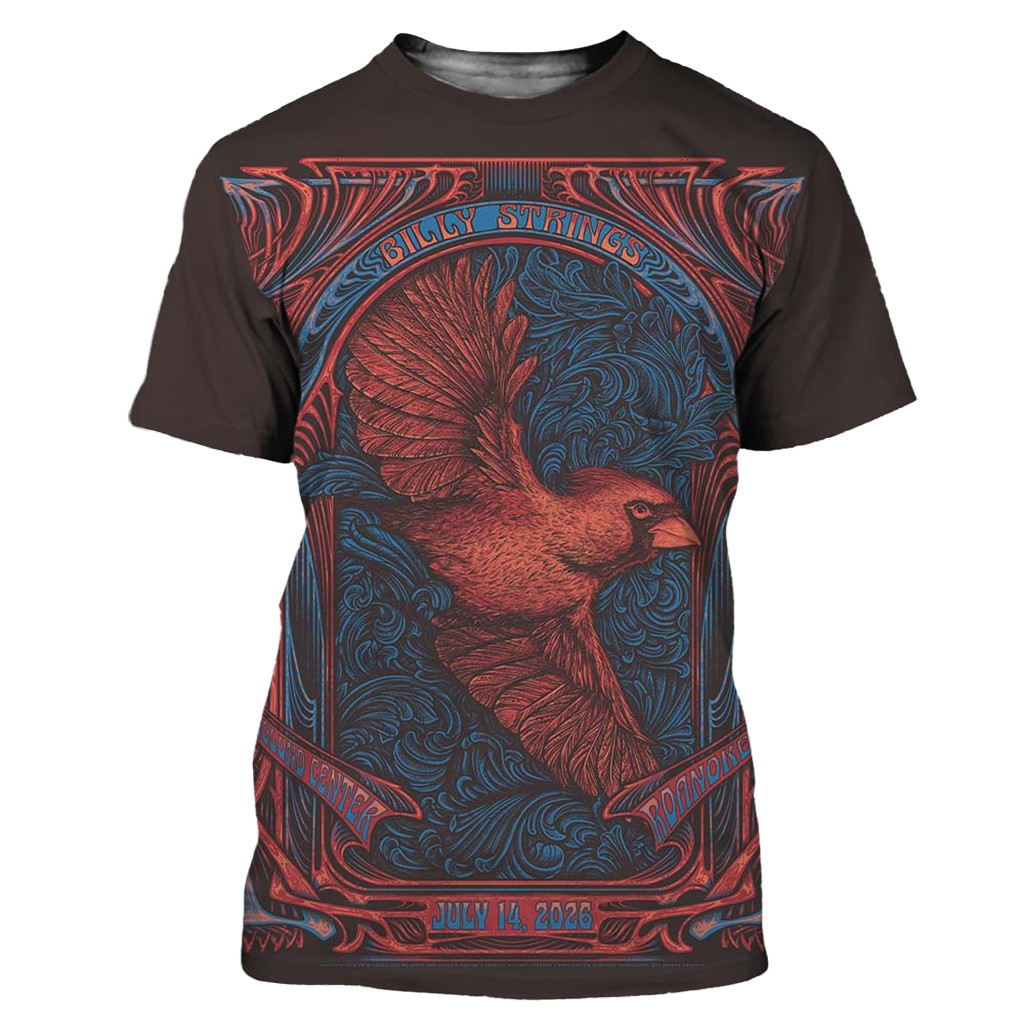 Billy Strings Roanoke Virginia 2026 Venue Poster At Berglund Center T-Shirt Billy Strings Merch