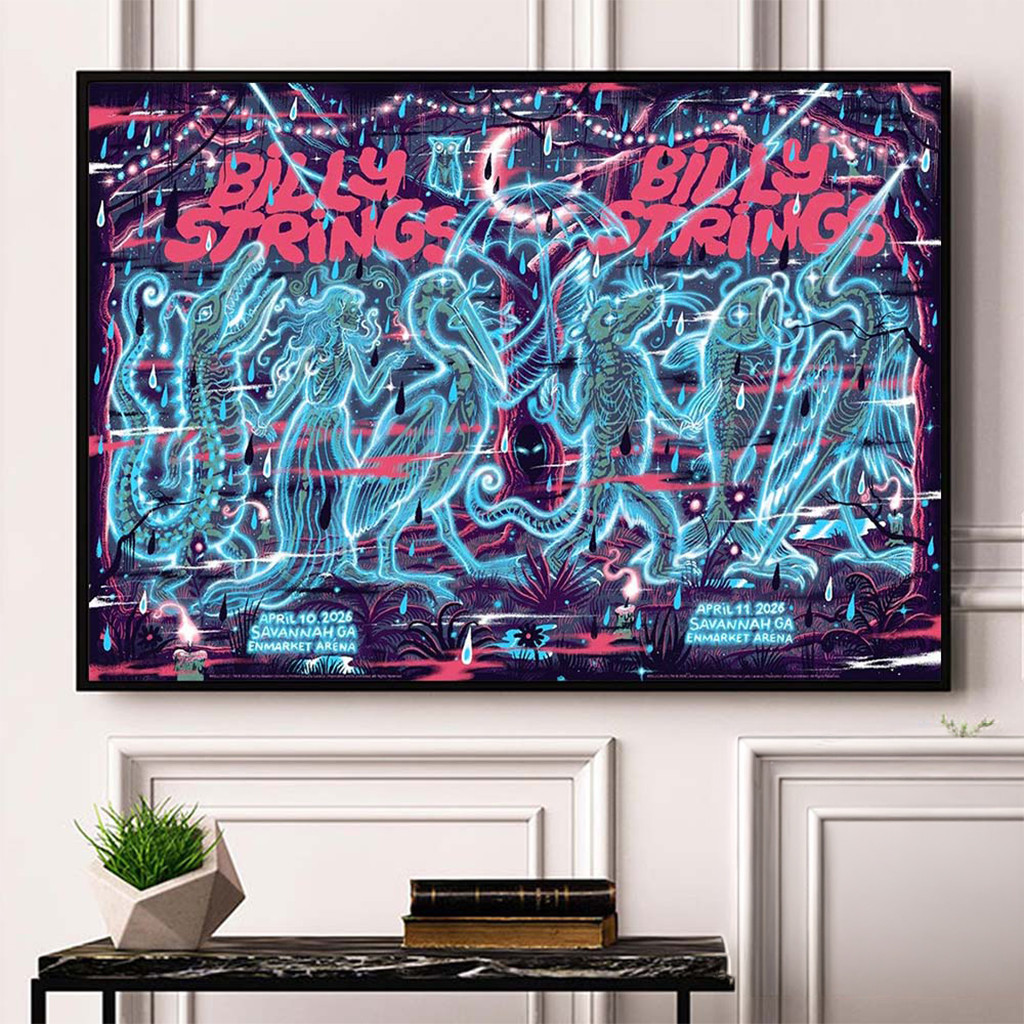 Billy Strings Savannah Georgia 2026 Night 1 And 2 Combined Venue Poster Wall Art Decor