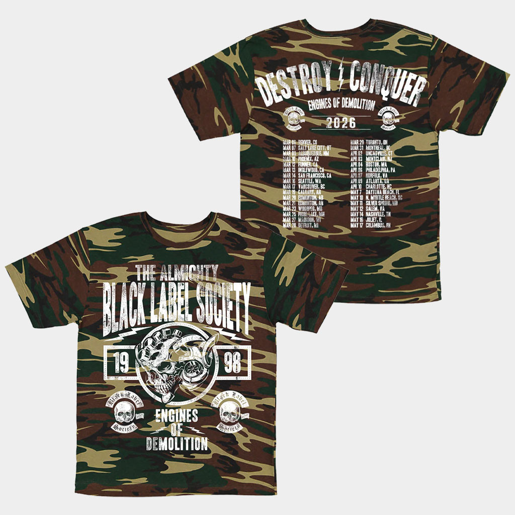 Black Label Society Merch 2026 Engines Of Demolition Camo Tour T-Shirt Gift For Concert Lover