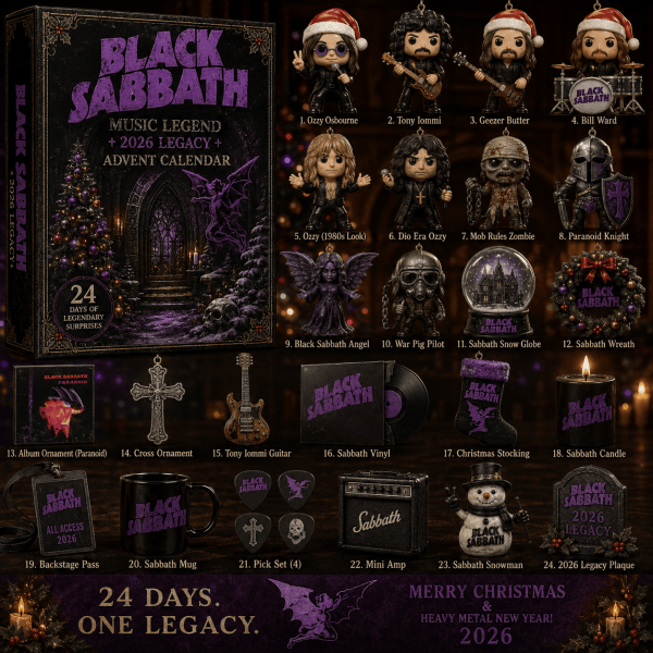 Black Sabbath Music Legend 2026 Legacy Advent Calendar Black Sabbath Merch Fans Gifts - Image 2
