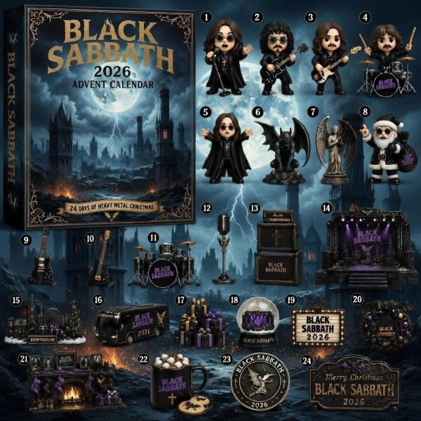 Black Sabbath Music Legend 2026 Legacy Advent Calendar Black Sabbath Merch Gift For Fans - Image 2