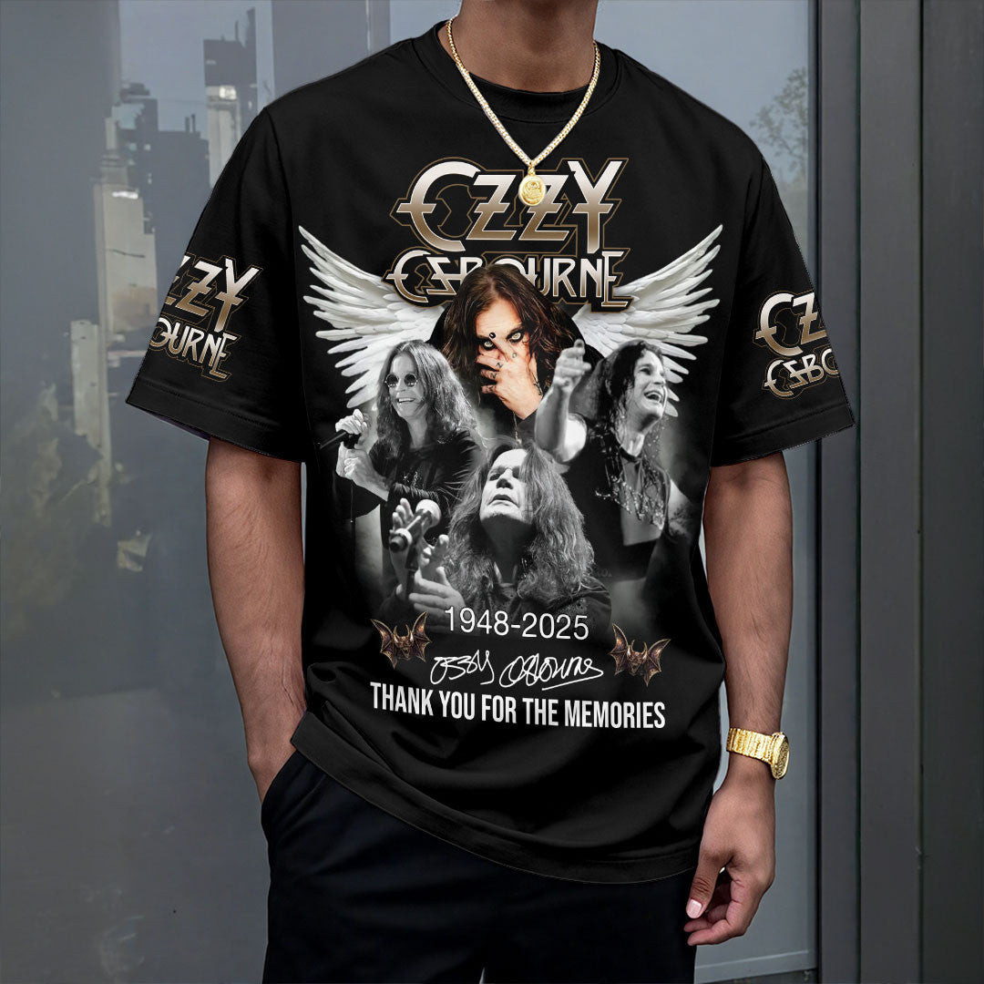 Black Sabbath X Ozzy Osbourne T-Shirt RIP Ozzy Osbourne Thank You For The Memories Shirt - Image 2