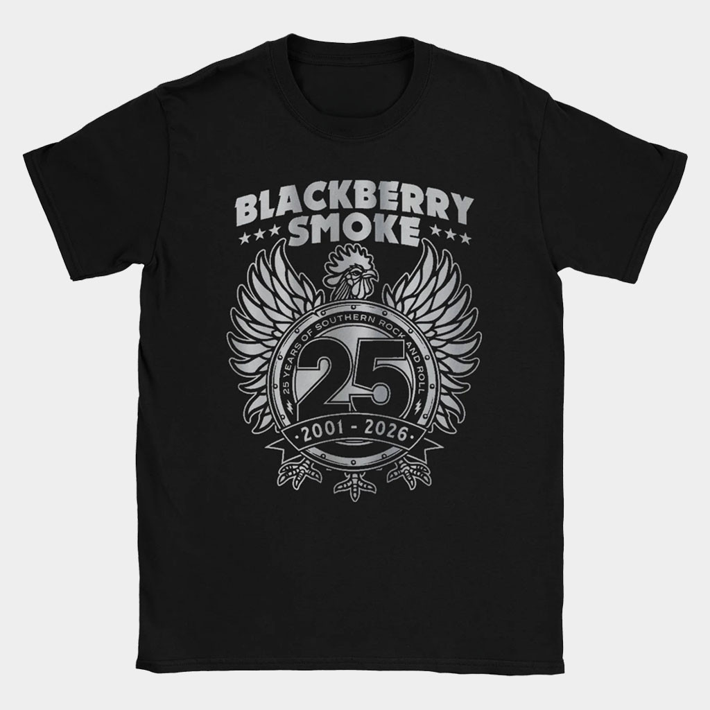 Blackberry Smoke Merch 2026 BBS 25th Anniversary T-Shirt Black Gift For Rock Lovers