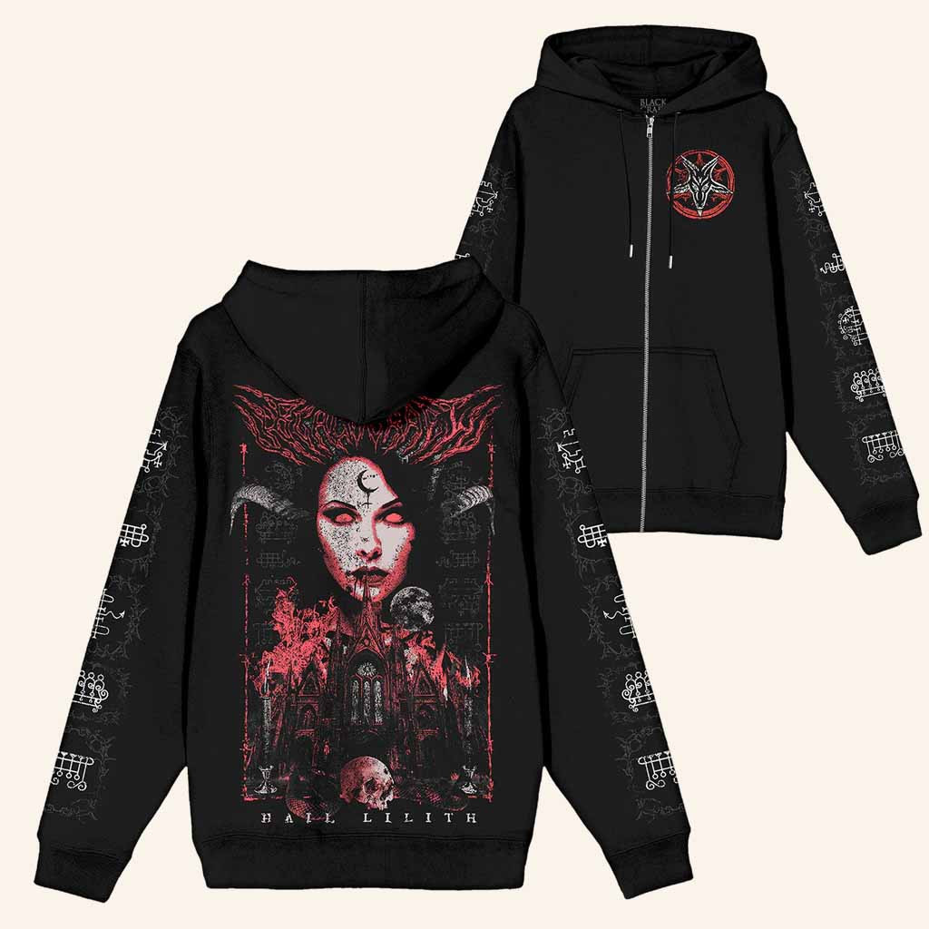 Blackcraft Cult Merch Lilith Queen Of Demons Zip Hoodie Birthday Present For Husband