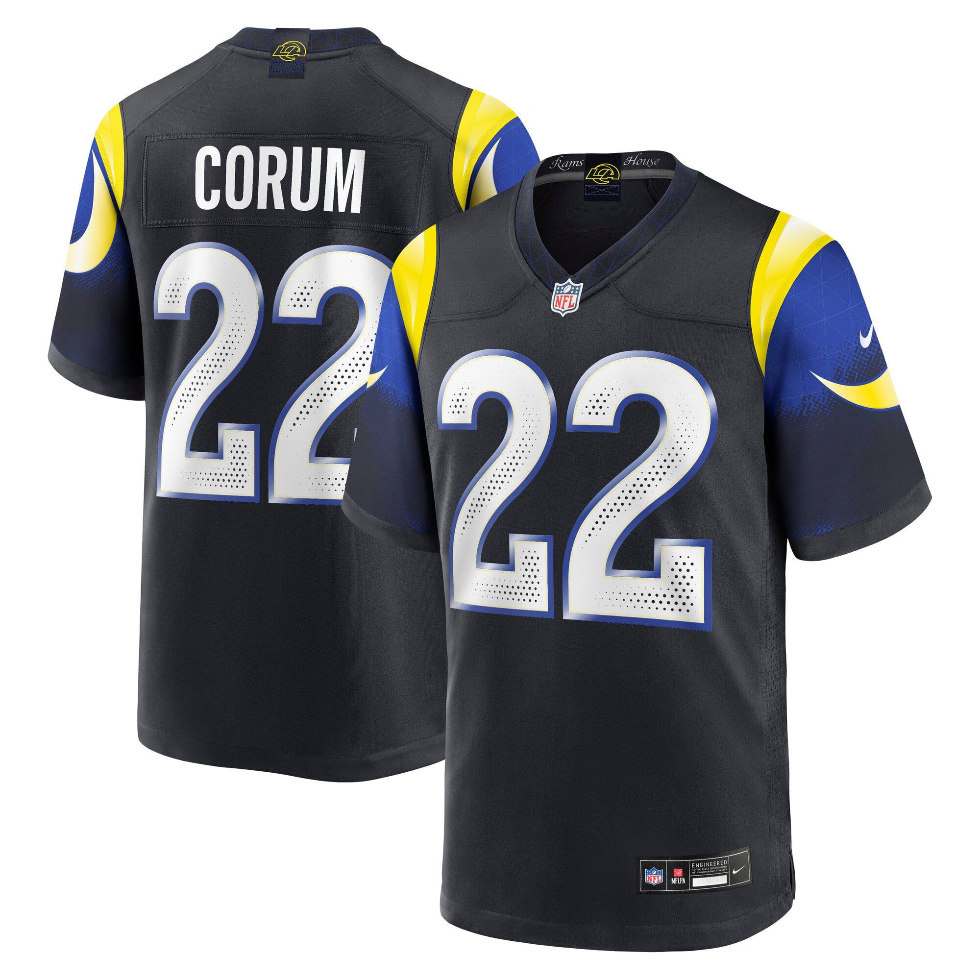 Blake Corum Los Angeles Rams NFL Rivalries Merch Game Jersey Cool Gifts For Football Fans