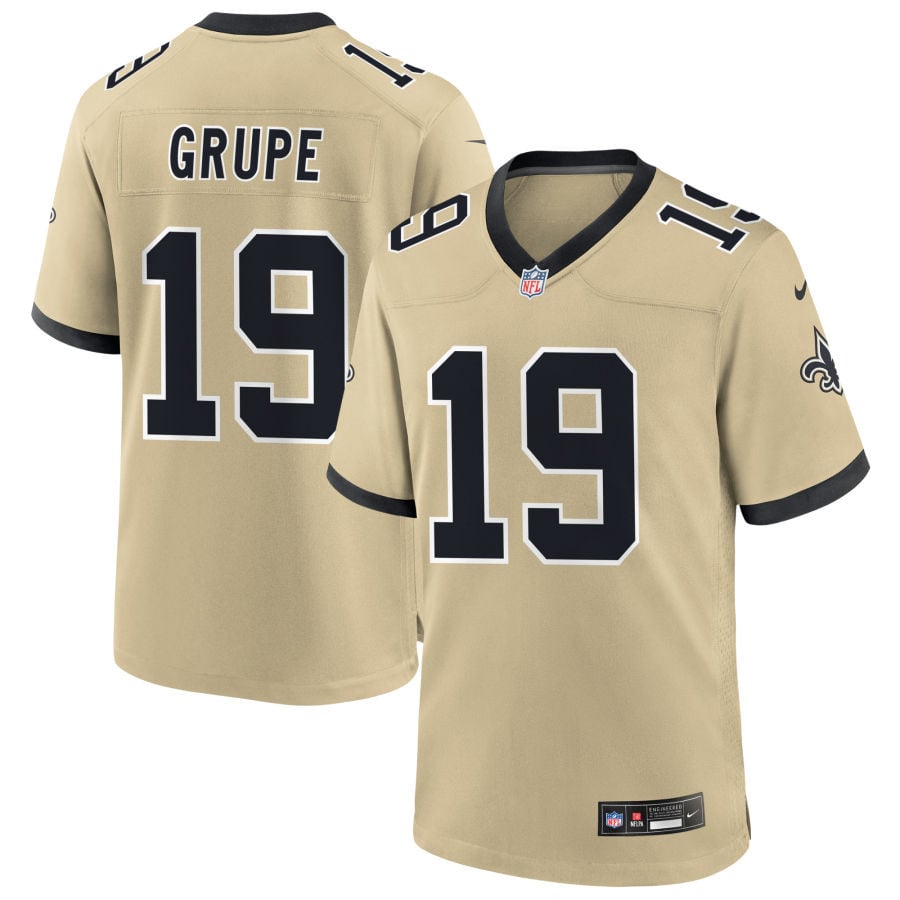 Blake Grupe New Orleans Saints 2025 Gameday Golds Alternate Game Jersey - Gold