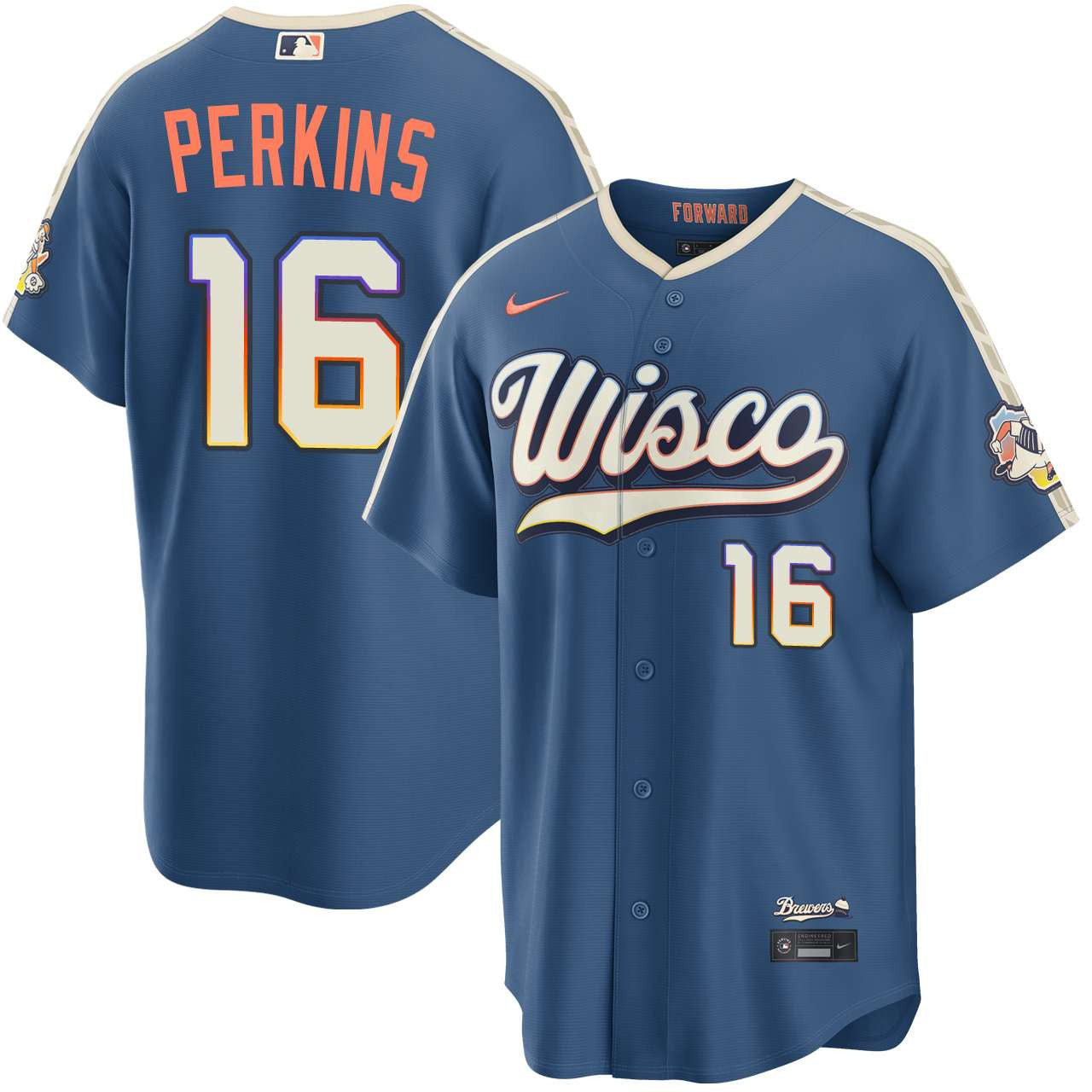 Blake Perkins Milwaukee Brewers 2026 City Connect Stadium Jersey - Mineral Blue