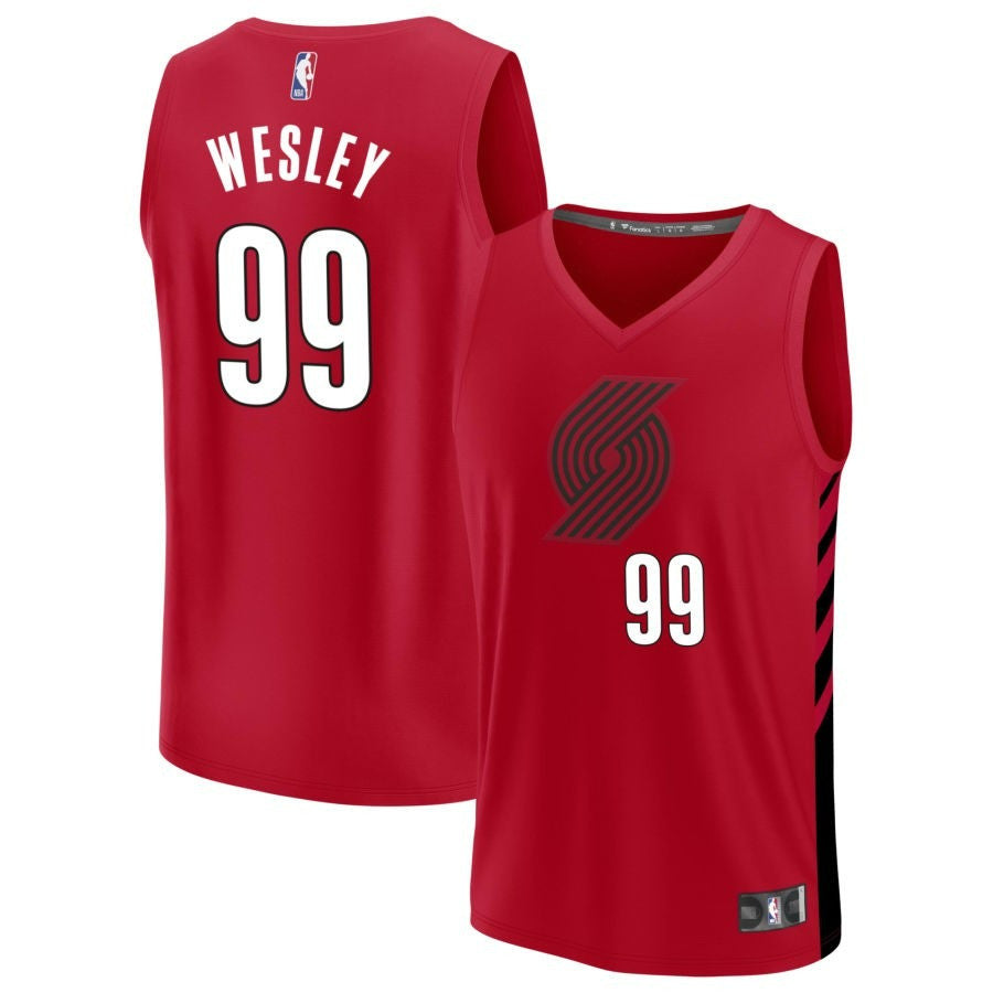 Blake Wesley Portland Trail Blazers 2025 Fast Break Statement Edition Jersey - Red 1 Blake Wesley Portland Trail Blazers 2025 Fast Break Statement Edition Jersey - Red