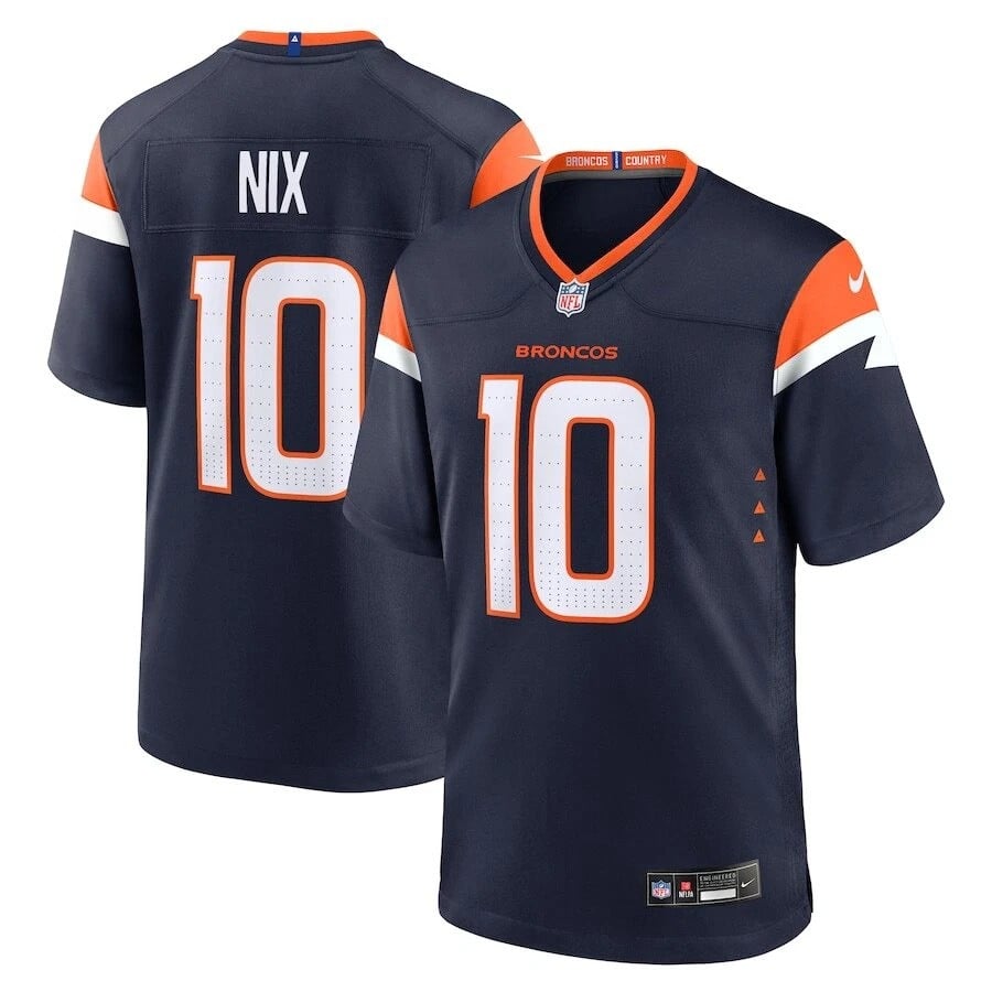 Bo Nix Denver Broncos 2025 Alternate Game Jersey - Navy