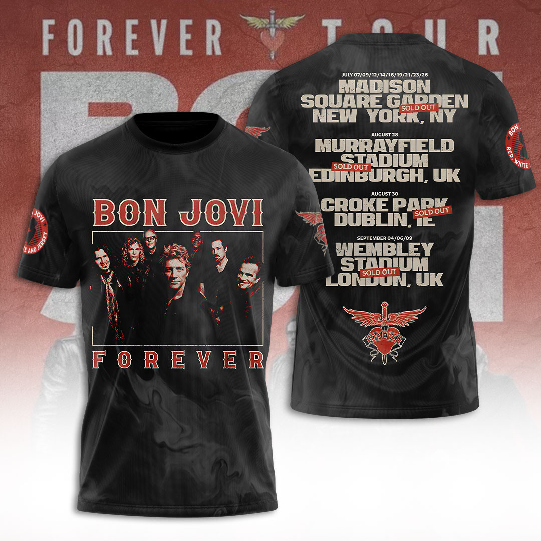 Bon Jovi Forever Tour T-Shirt Bon Jovi Merch Gift For Rockers Fans