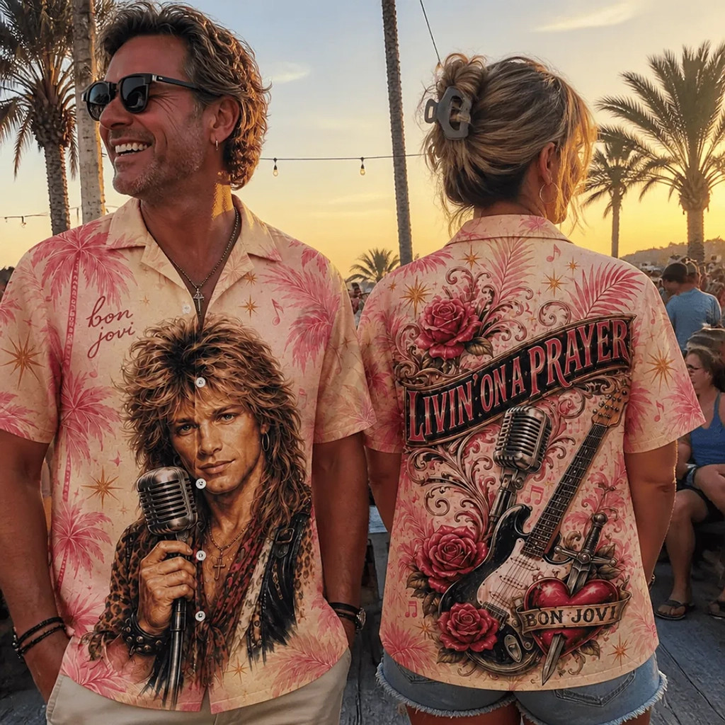Bon Jovi Livin On A Prayer Hawaiian Shirt 2026 Bon Jovi Merch Presents For Music Lovers