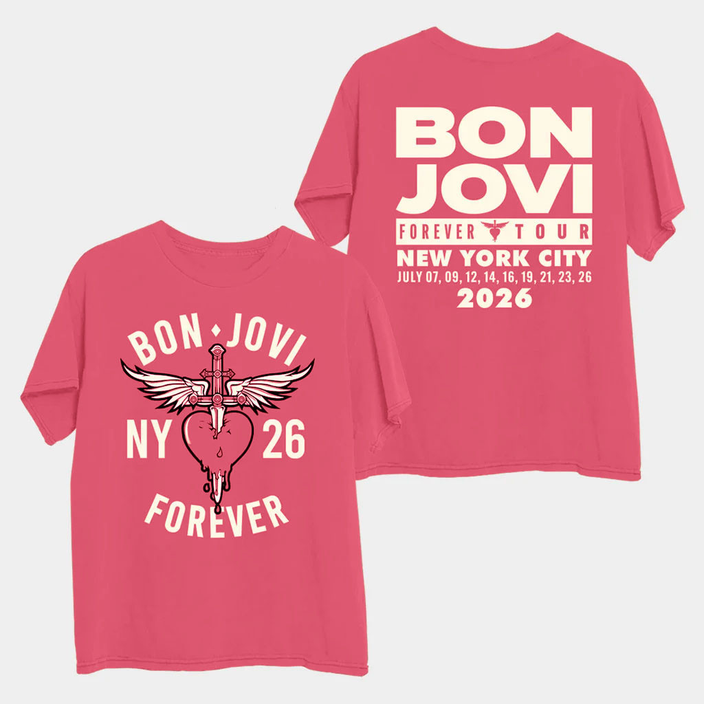 Bon Jovi Merch 2026 NY '26 T-Shirt Bon Jovi Forever Tour Shirt Gifts For Rock Music Lovers