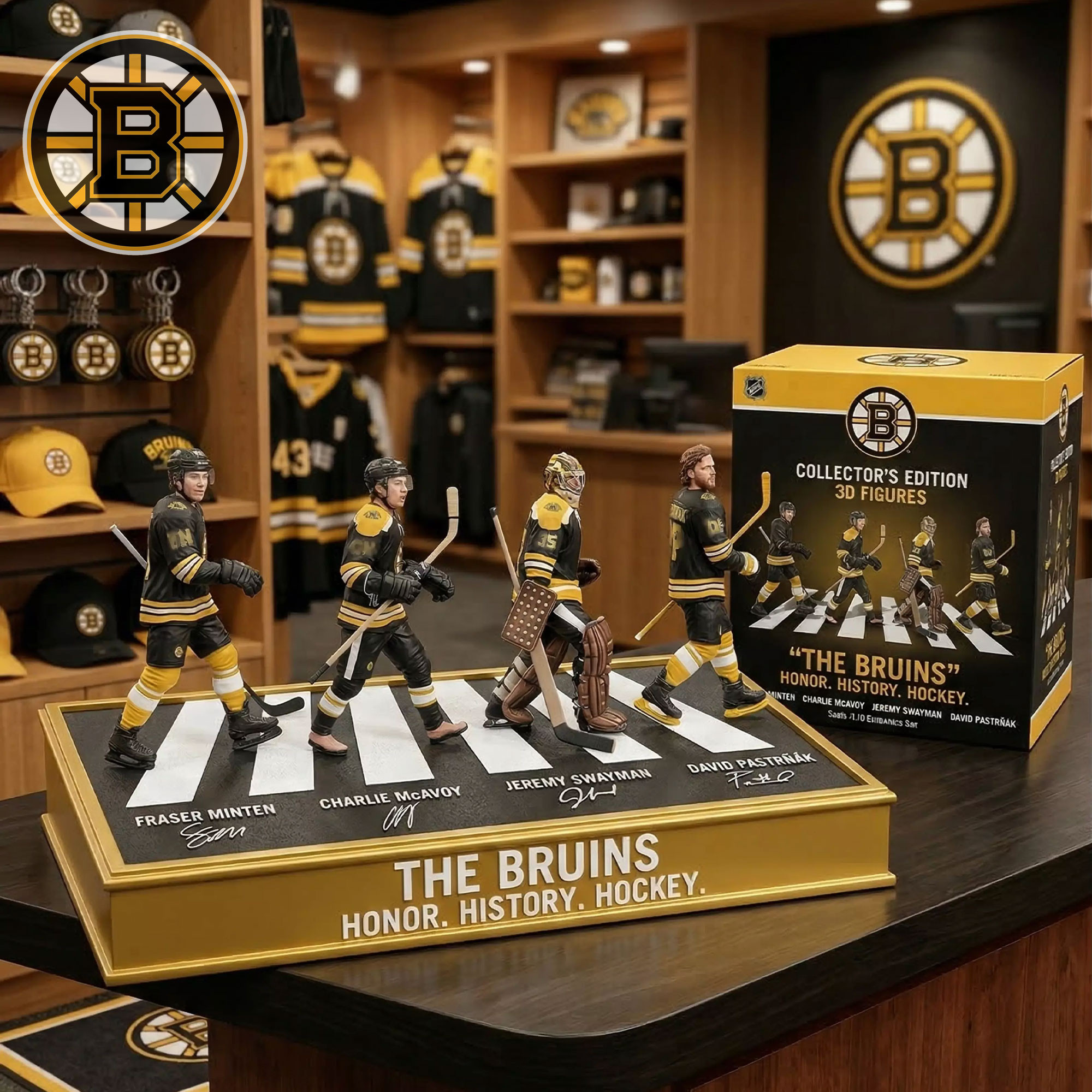 Boston Bruins Collector’s Edition Pop Funko Honor History Hockey Statue Merch Fan Gifts