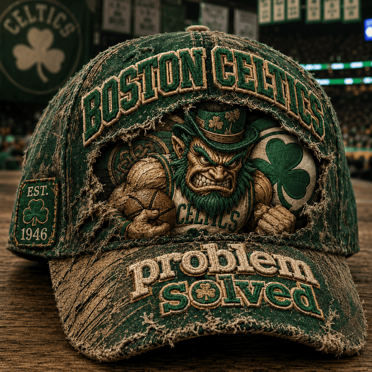 Boston Celtics Hat Distressed Problem Solved Vintage Baseball Cap Boston Celtics Merch Gifts