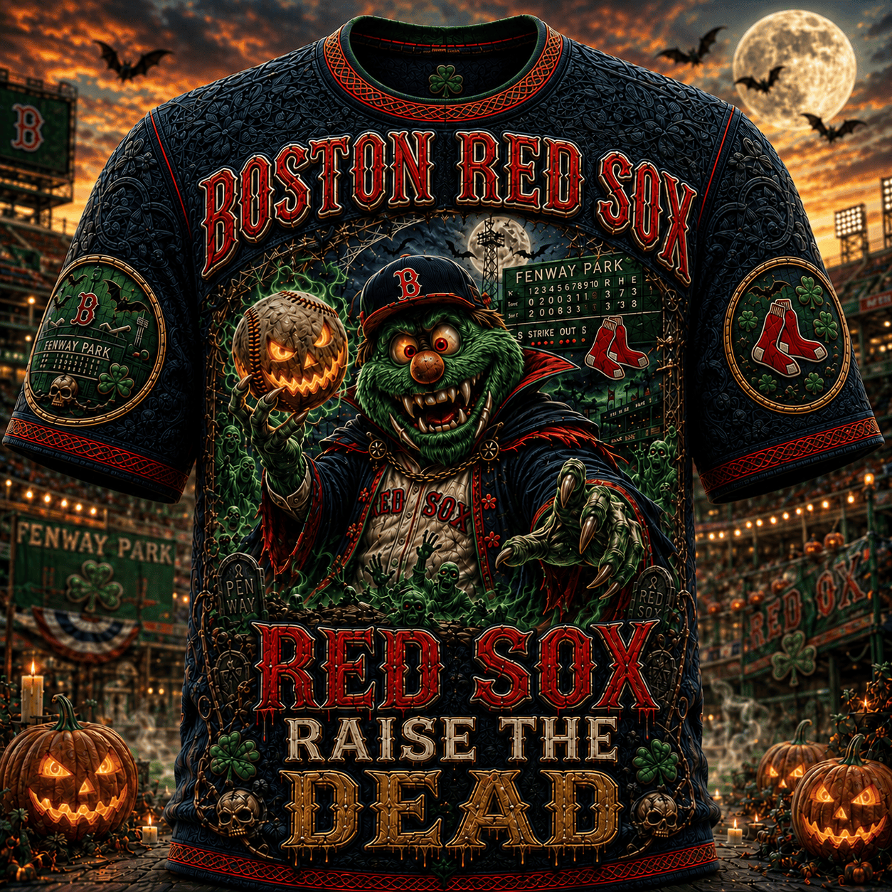 Boston Red Sox Halloween Merch Red Sox Raise The Dead T-Shirt Gift For Baseball Lovers