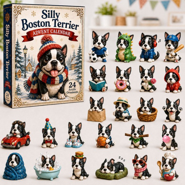 Boston Terrier Advent Calendar 2026 24 Days Christmas Mystery Ornaments Dog Lovers Holiday Gift - Image 2