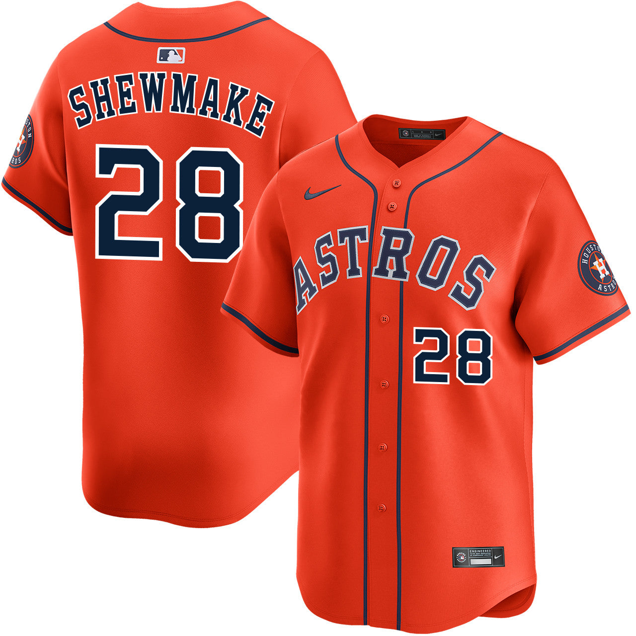 Braden Shewmake Houston Astros 2026 Alternate Limited Jersey - Orange