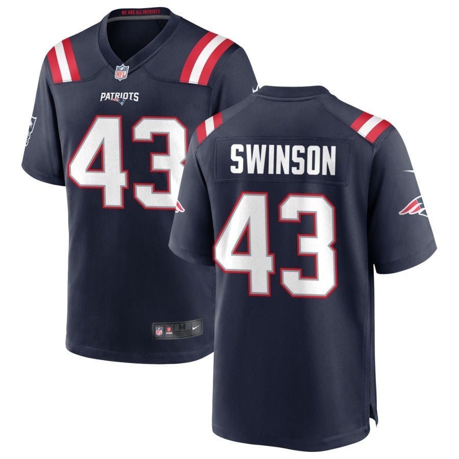 Bradyn Swinson New England Patriots 2025 Game Jersey - Navy