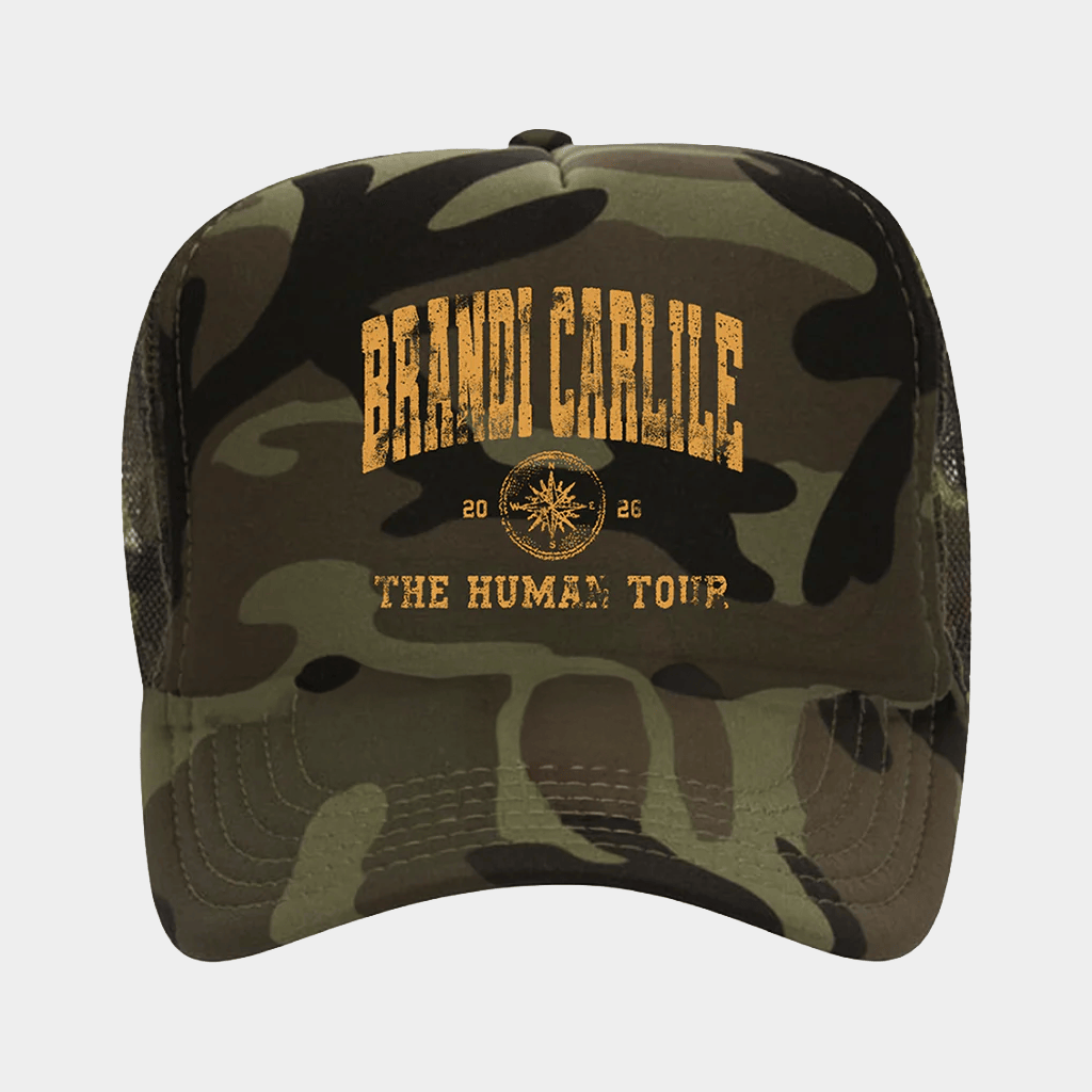 Brandi Carlile Merch 2026 The Human Tour Camo Trucker Hat Presents For Music Lovers