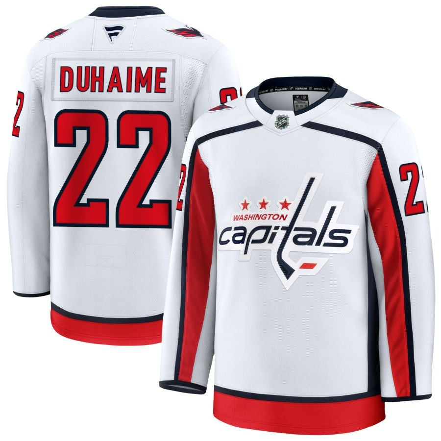 Brandon Duhaime Washington Capitals 2025 Away Premium Jersey - White 1 Brandon Duhaime Washington Capitals 2025 Away Premium Jersey - White
