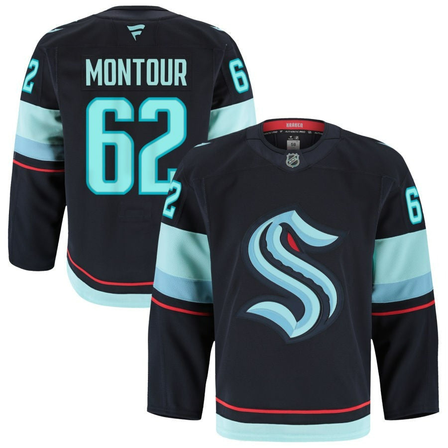 Brandon Montour Seattle Kraken 2025 Home Premium Jersey - Blue 1 Brandon Montour Seattle Kraken 2025 Home Premium Jersey - Blue