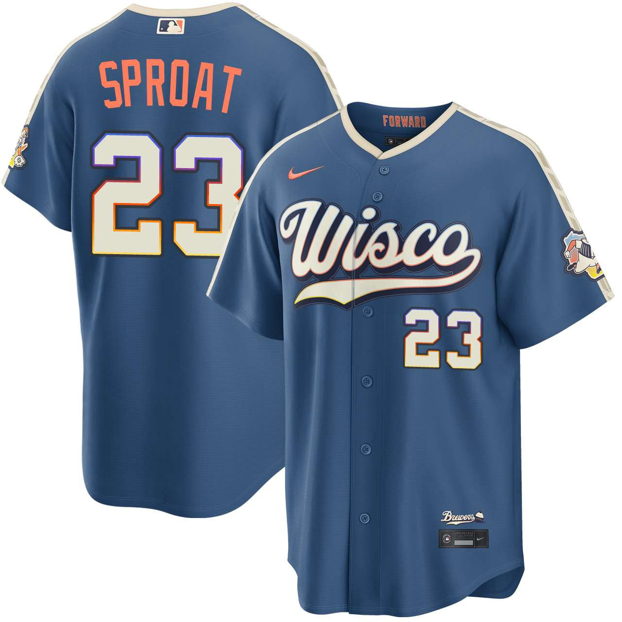 Brandon Sproat Milwaukee Brewers 2026 City Connect Stadium Jersey - Mineral Blue