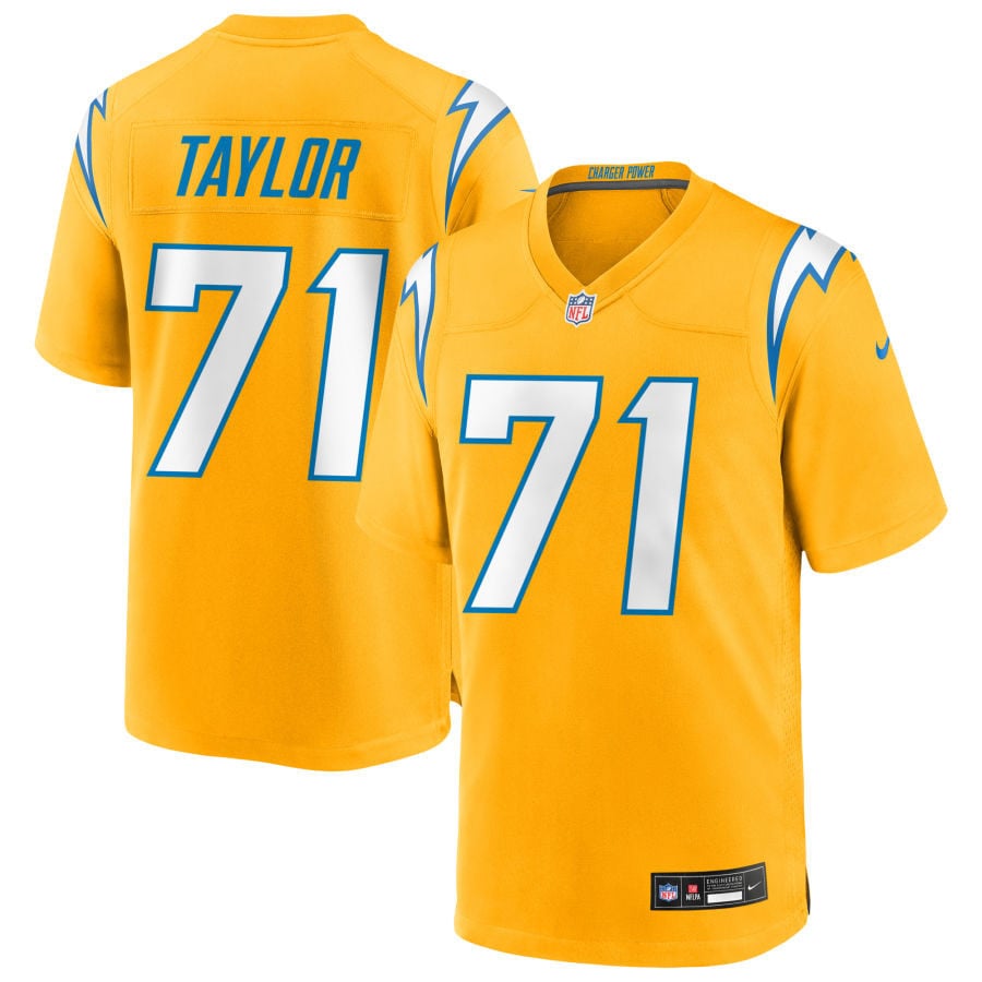 Branson Taylor Los Angeles Chargers 2025 Alternate Charger Power Game Jersey - Gold