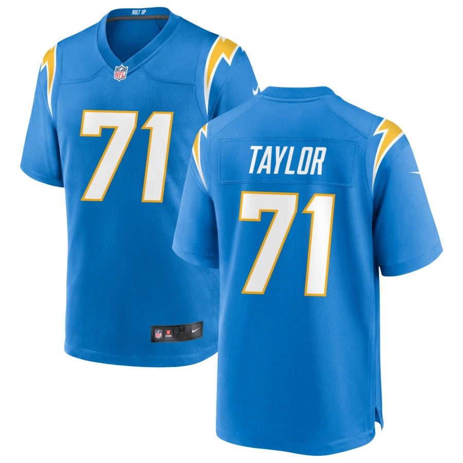 Branson Taylor Los Angeles Chargers 2025 Game Jersey - Powder Blue