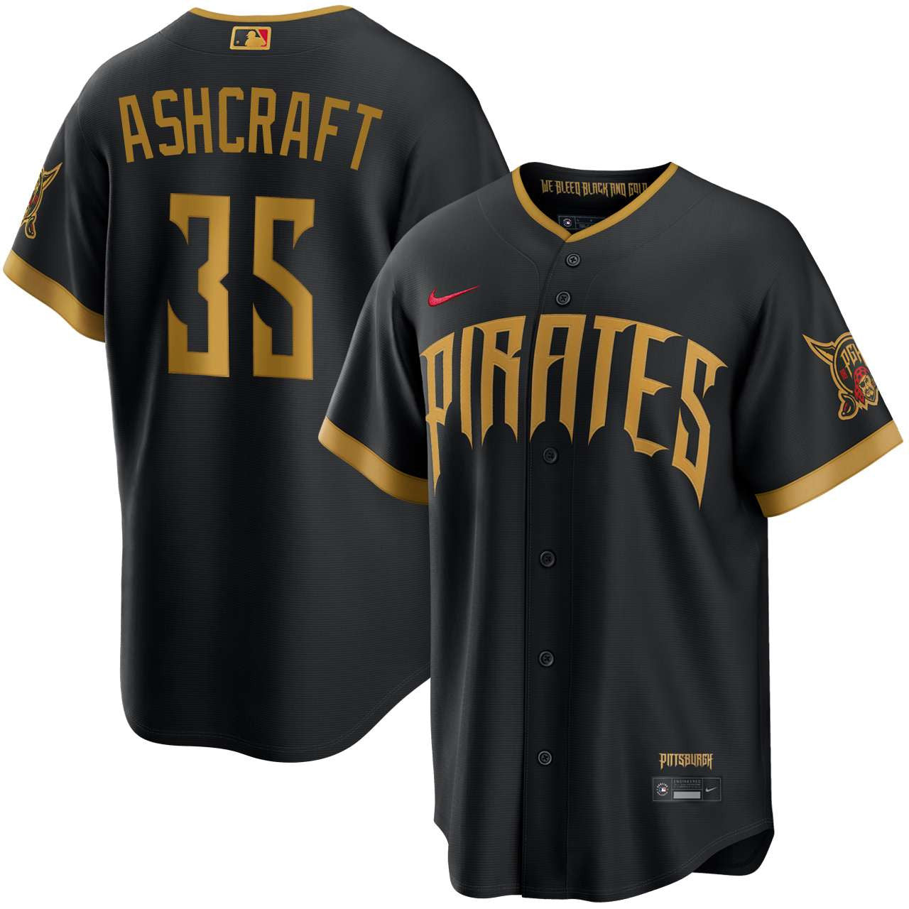 Braxton Ashcraft Pittsburgh Pirates 2026 City Connect Stadium Jersey - Black