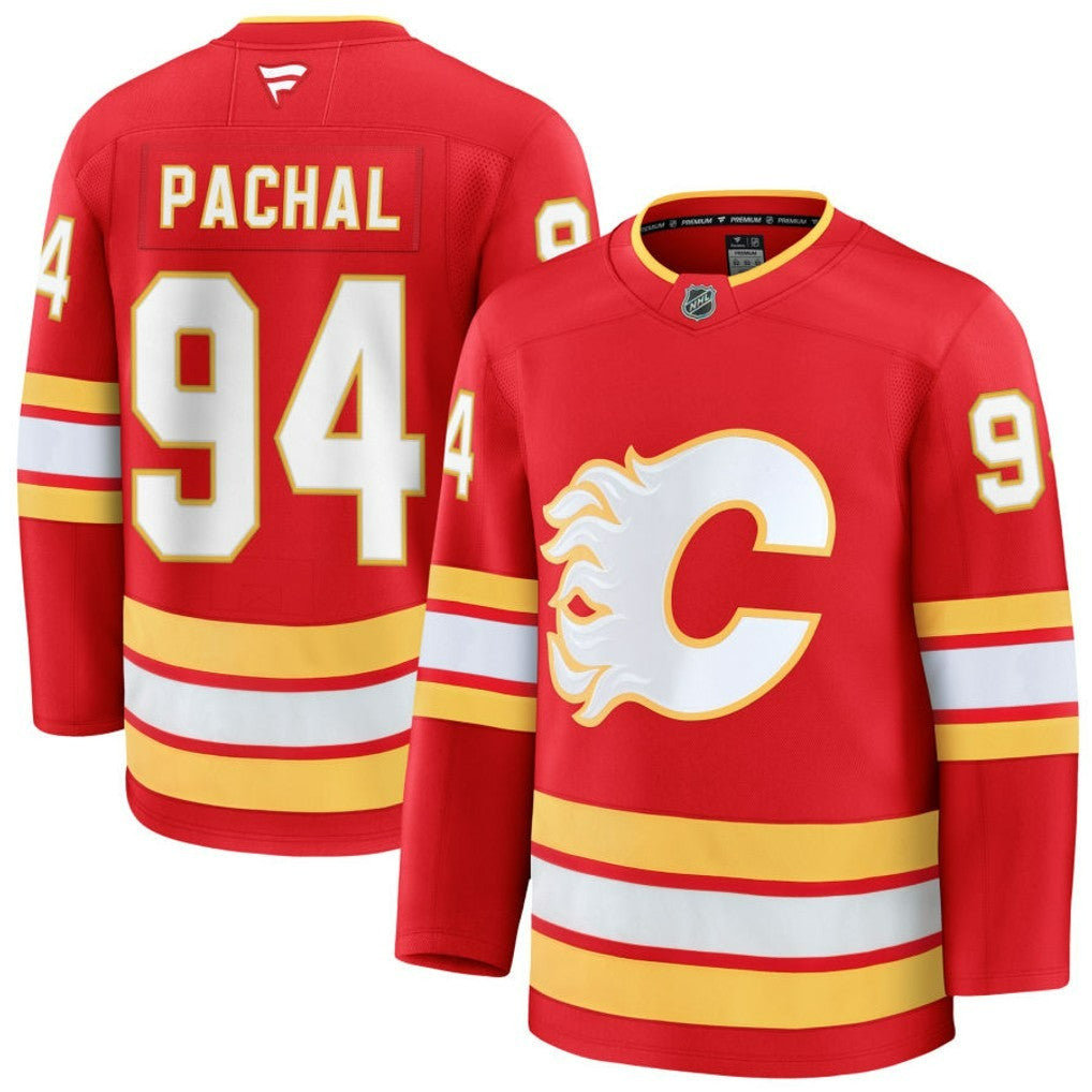 Brayden Pachal Calgary Flames 2025 Home Premium Jersey - Red 1 Brayden Pachal Calgary Flames 2025 Home Premium Jersey - Red