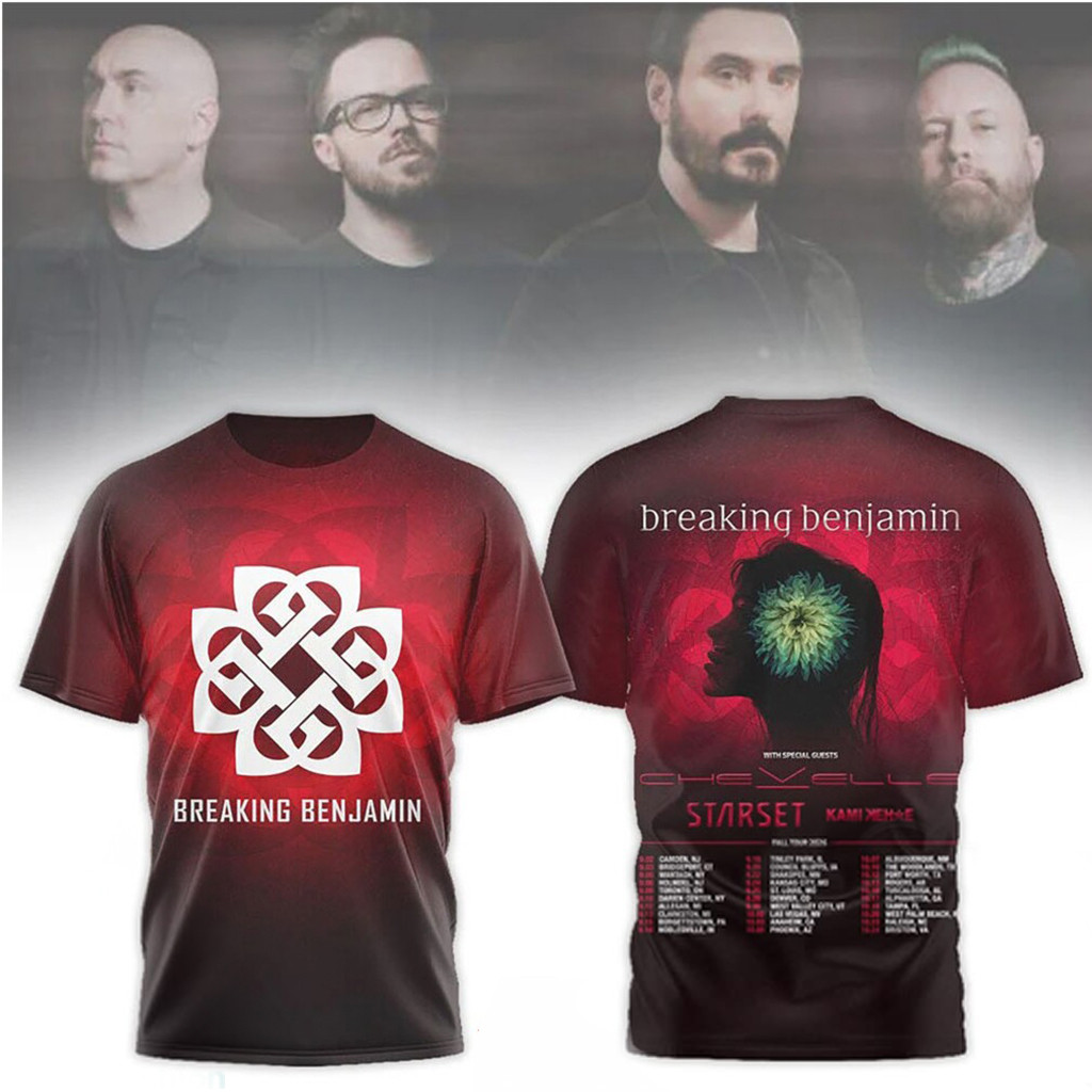 Breaking Benjamin 2026 Tour With Chevelle And Starset T-Shirt Breaking Benjamin Merch Fan Gifts