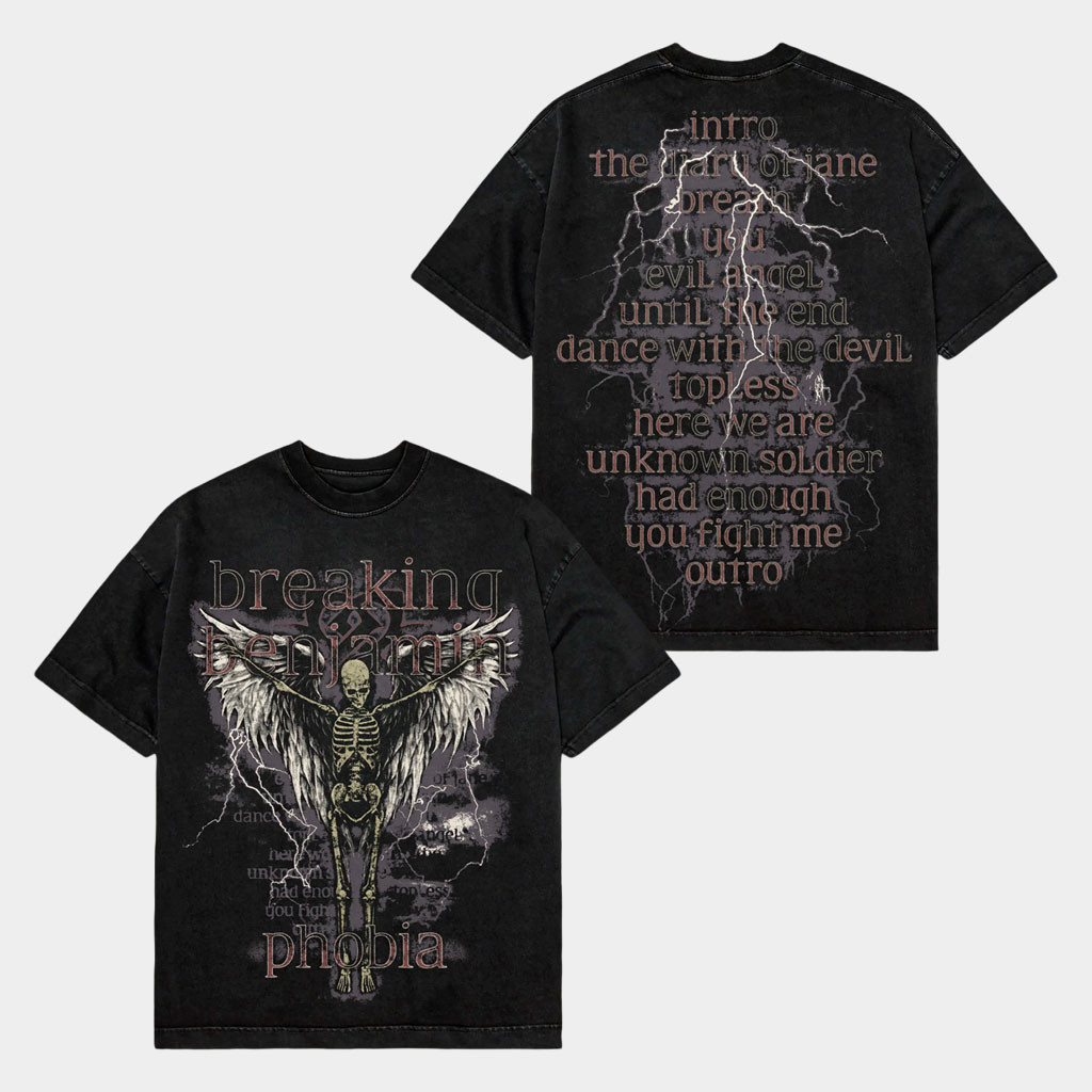 Breaking Benjamin Merch Phobia 20 Year Anniversary Collection 2026 Phobia Track List T-Shirt