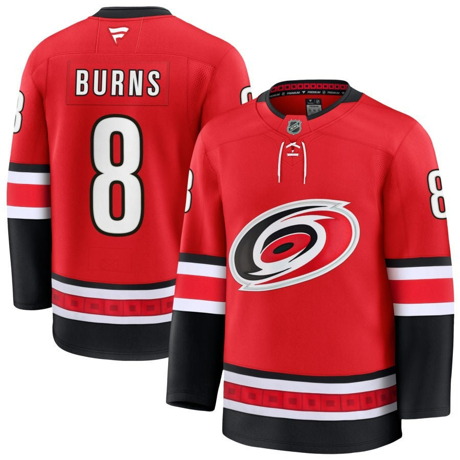 Brent Burns Carolina Hurricanes 2025 Red Alternate Premium Jersey 1 Brent Burns Carolina Hurricanes 2025 Red Alternate Premium Jersey
