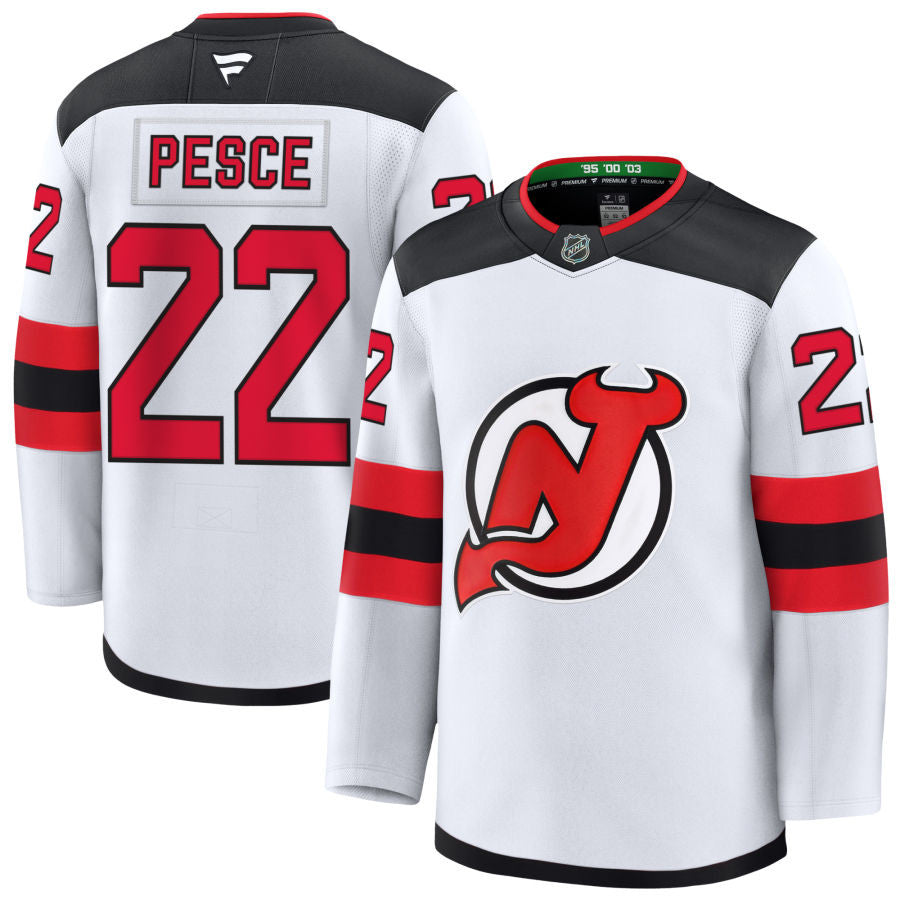 Brett Pesce New Jersey Devils 2025 Away Jersey - White 1 Brett Pesce New Jersey Devils 2025 Away Jersey - White