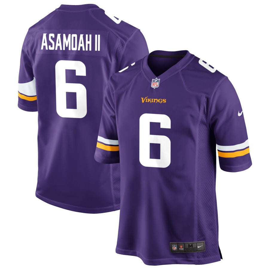 Brian Asamoah II Minnesota Vikings 2025 Game Jersey - Purple