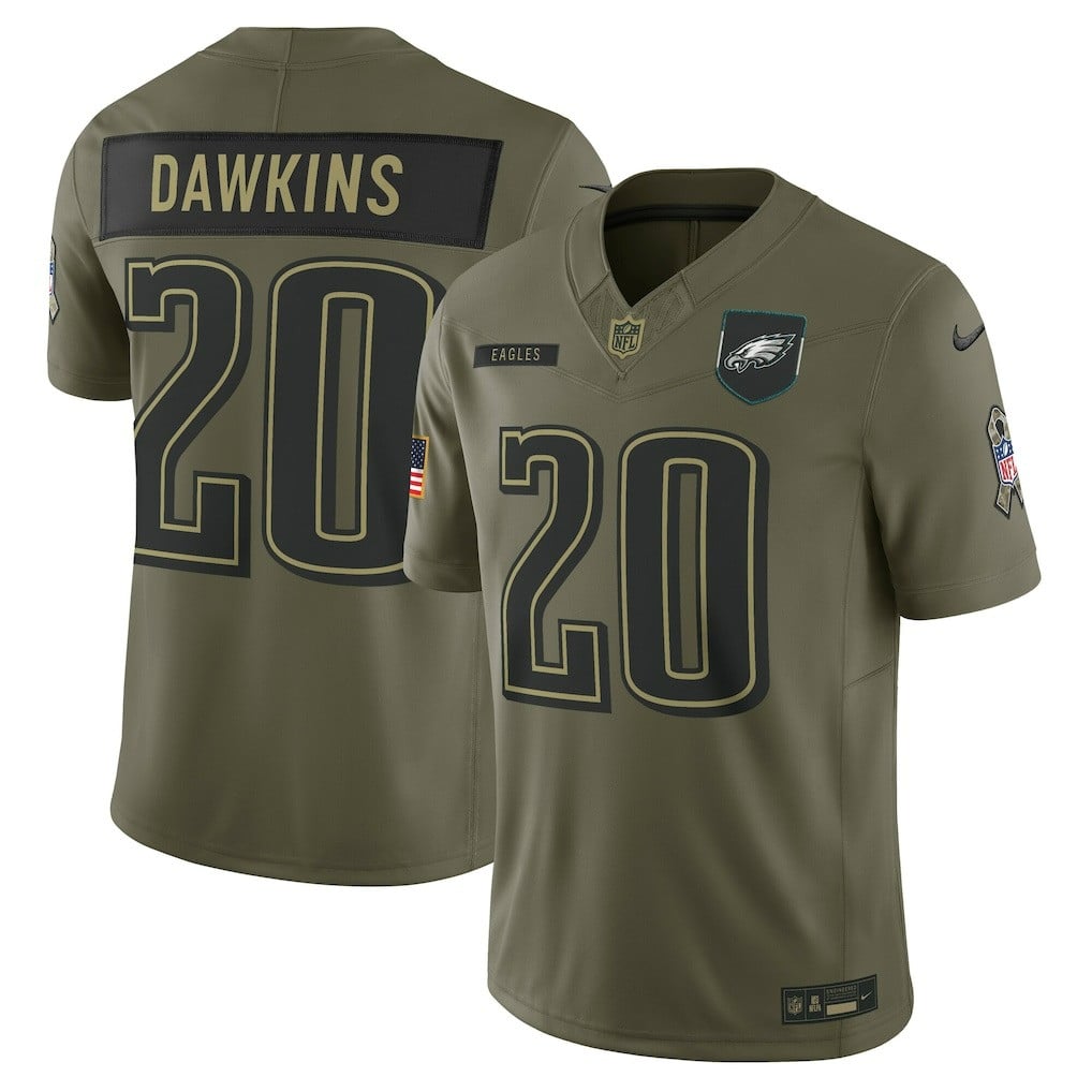 Brian Dawkins Philadelphia Eagles 2025 Salute to Service Retired Limited Jersey - Olive
