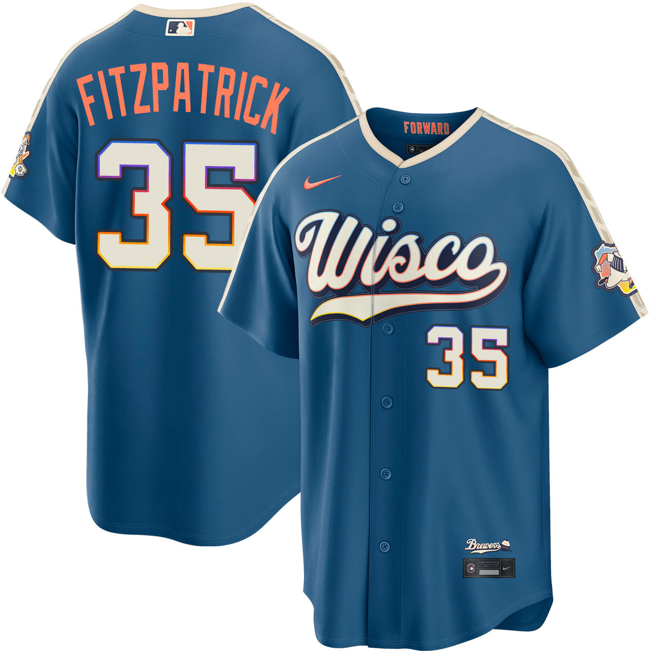 Brian Fitzpatrick Milwaukee Brewers 2026 City Connect Stadium Jersey - Mineral Blue