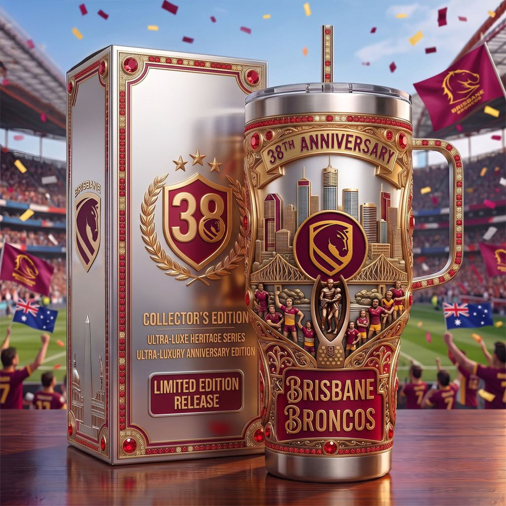 Brisbane Broncos 38Th Anniversary 2026 YETI Tumbler Brisbane Broncos Merch Rugby Fan Gifts