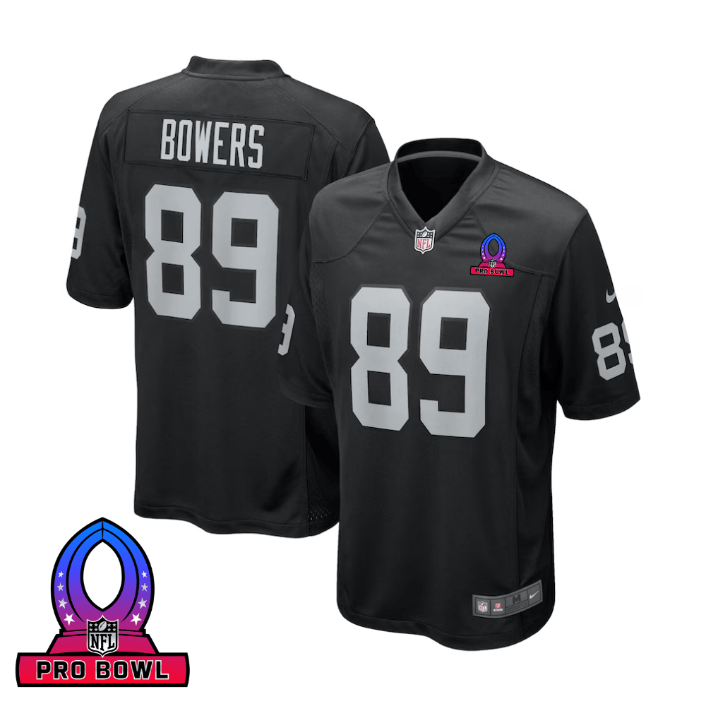 Brock Bowers Las Vegas Raiders 2025 Pro Bowl Patch Game Men Jersey - Black