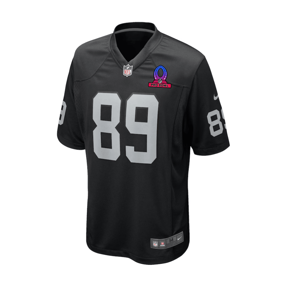 Brock Bowers Las Vegas Raiders 2025 Pro Bowl Patch Game Men Jersey - Black - Image 2