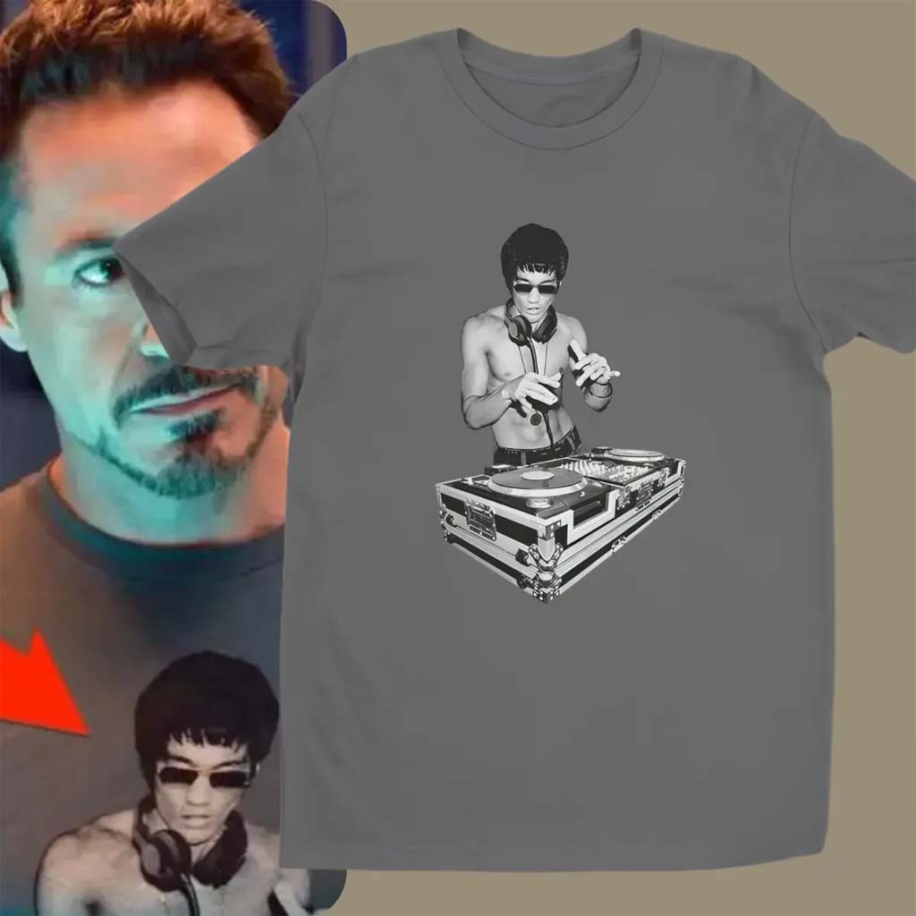Bruce Lee DJ T-Shirt Worn by Ironman in Avengers Age Of Ultron Shirt Gifts For Fans