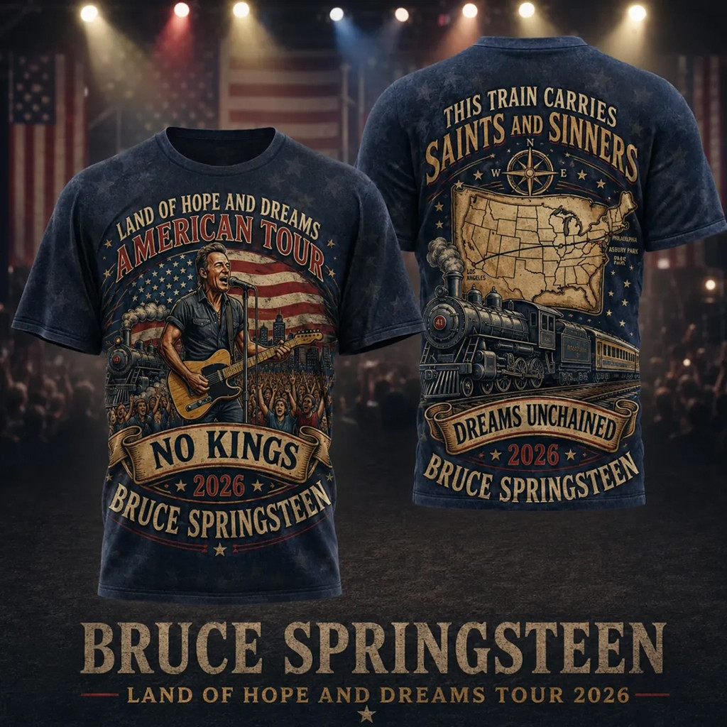 Bruce Springsteen Land Of Hope and Dreams American Tour 2026 T-Shirt Bruce Springsteen Merch