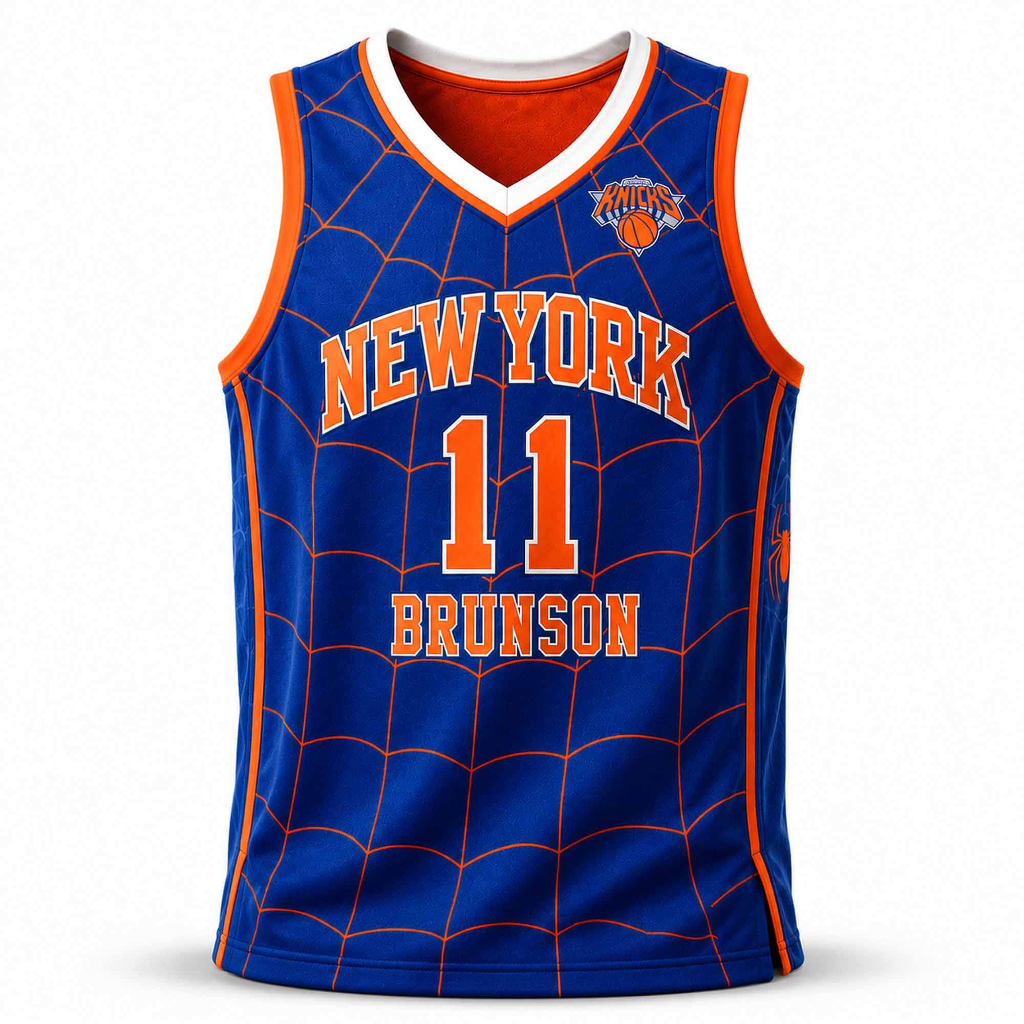 Brunson Jersey Shirt 2026 NY Knicks Spider-Man Brand New Day Basketball Jersey Knicks Merch