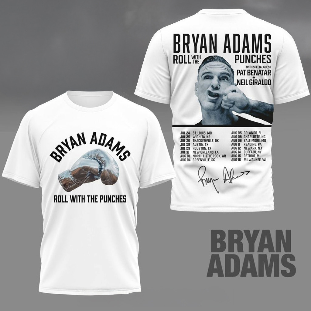 Bryan Adams Roll With The Punches T-Shirt 2026 Bryan Adams Merch Best Gifts For Fans
