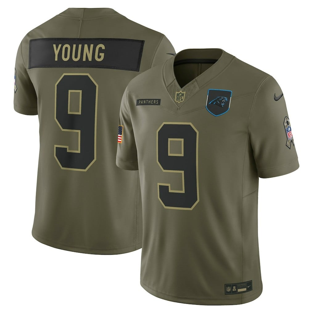 Bryce Young Carolina Panthers 2025 Salute to Service Limited Jersey - Olive