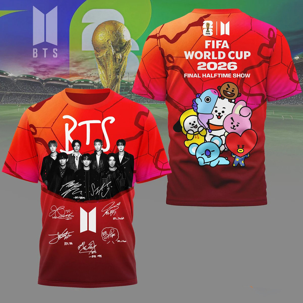 BTS FIFA World Cup 2026 Final Halftime Show T-Shirt BT21 Signed Shirt BTS Tour Merch Fan Gifts