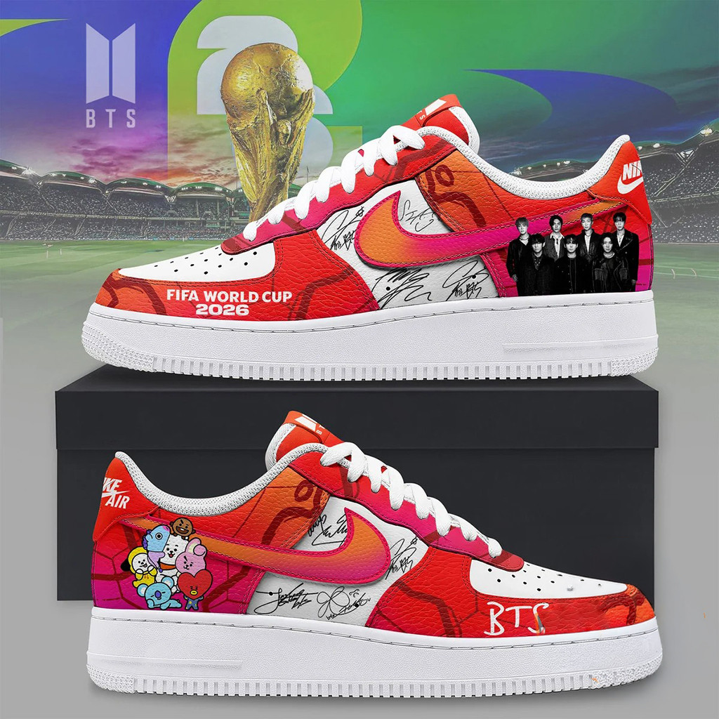 BTS FIFA World Cup 2026 Shoes BT21 Signed Sneakers BTS World Tour Merch Gift For Kpop Fans