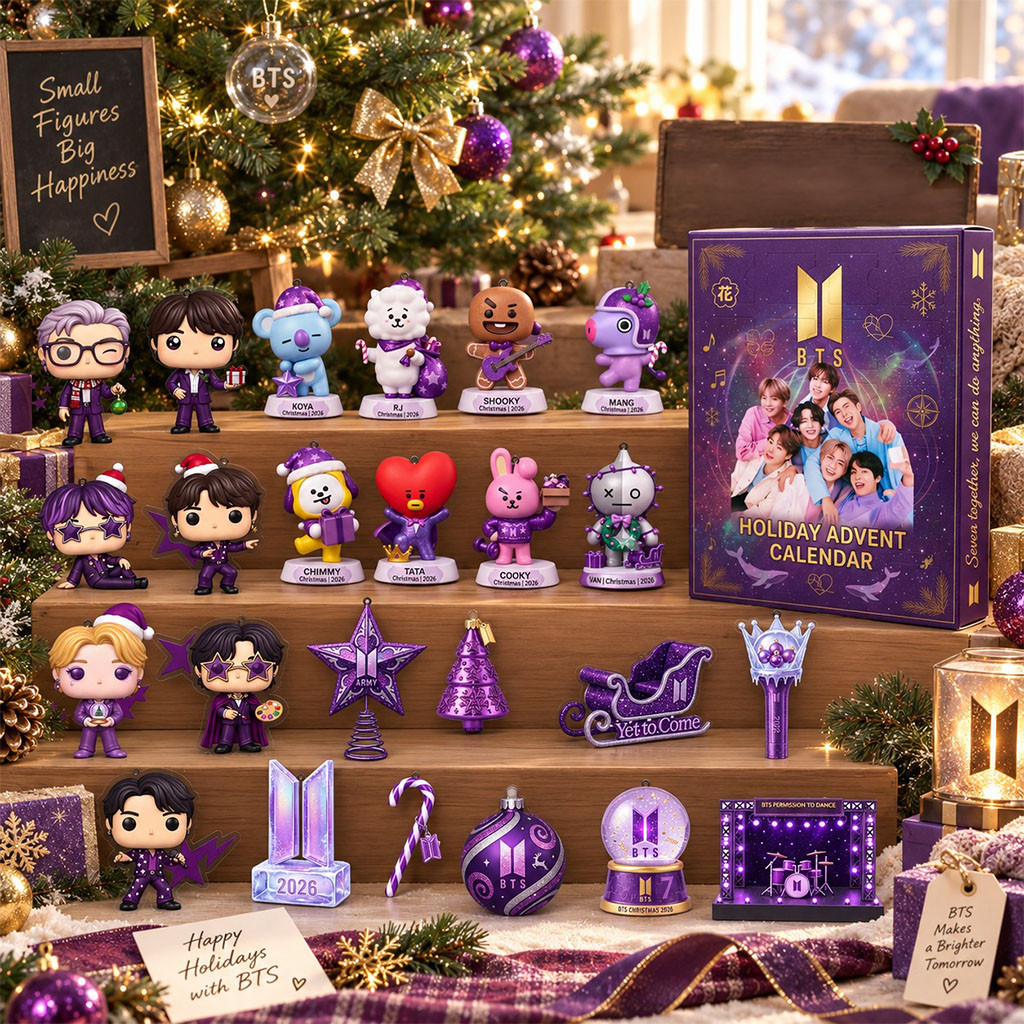 BTS I Purple You Christmas Advent Calendar Xmas Tree Ornaments BTS Merch Gift For Kpop Fans