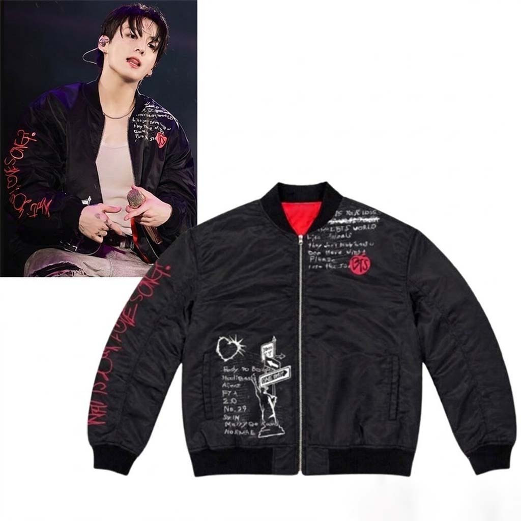 BTS Jungkook What Is Your Love Song Inspired Bomber Jacket Jungkook BTS Merch Gifts For Fans