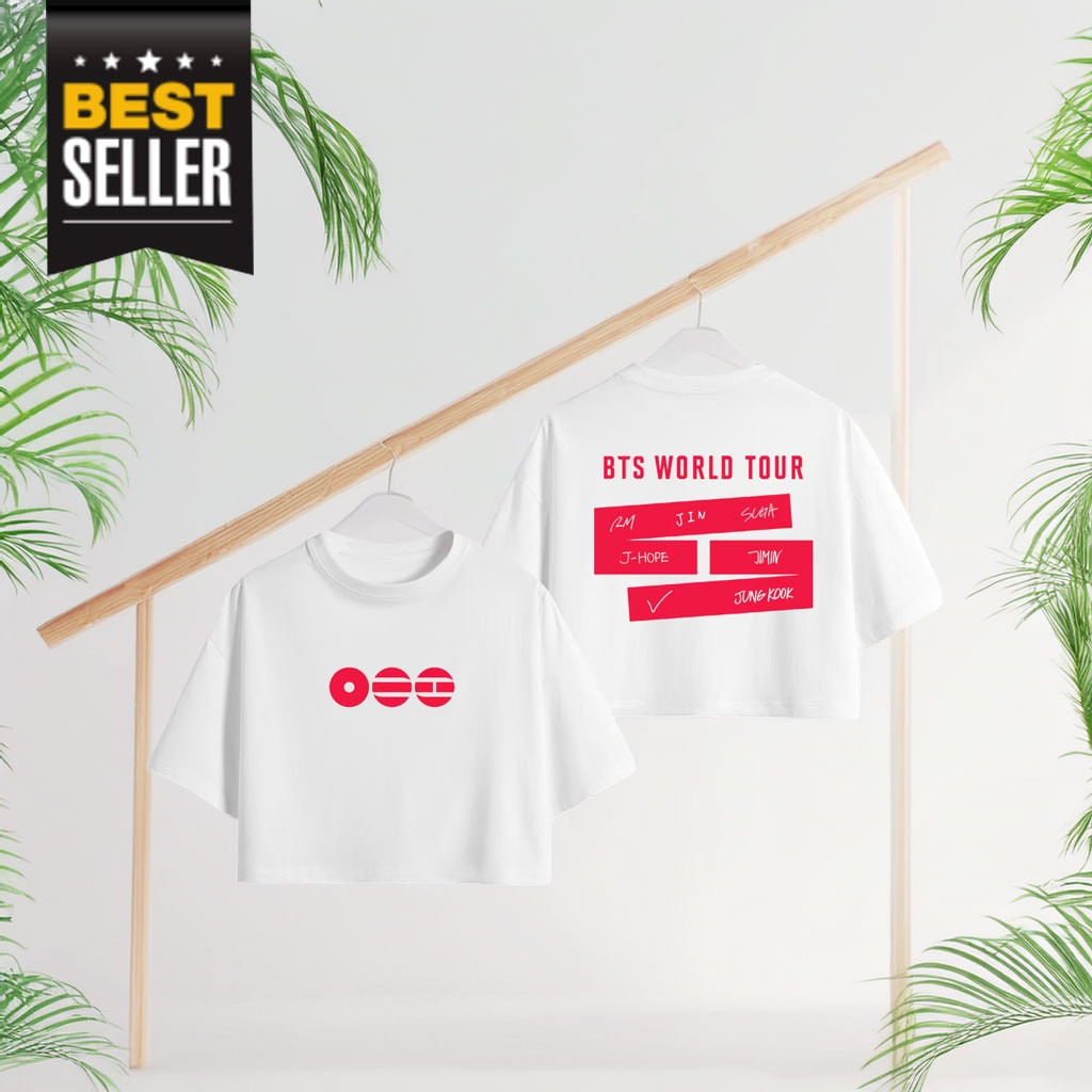 BTS Merch 2026 Arirang Cropped Shirt BTS World Tour 2026 T-Shirt Fan Clothing